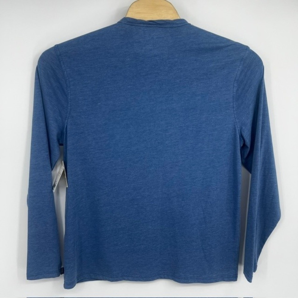 NWT Lucky Brand Men's Venice Burnout Long Sleeve Blue Henley Shirt Size XL - Picture 2 of 7